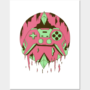 Pink Mint Gamer Controller Force Posters and Art